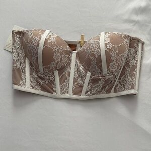 Lace Bustier in Cream and Brown